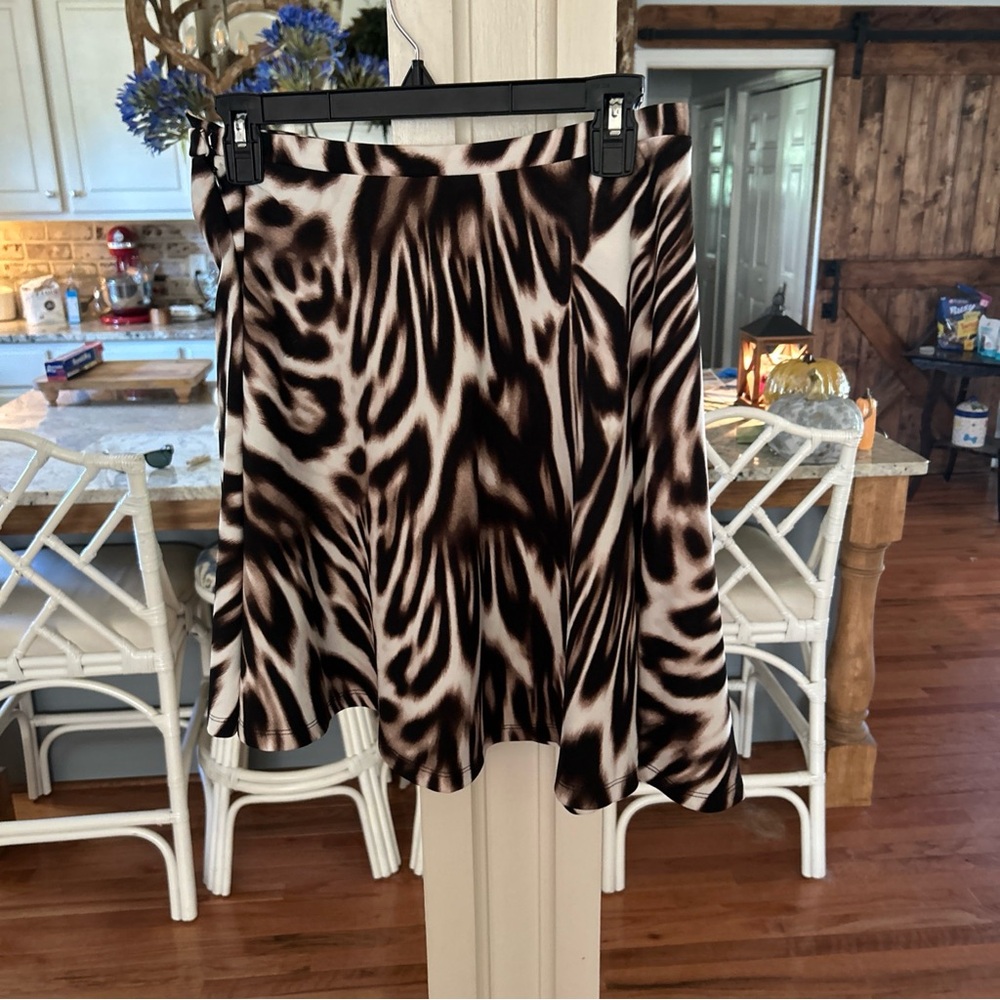 Boston Proper Zebra Print Skater Skirt